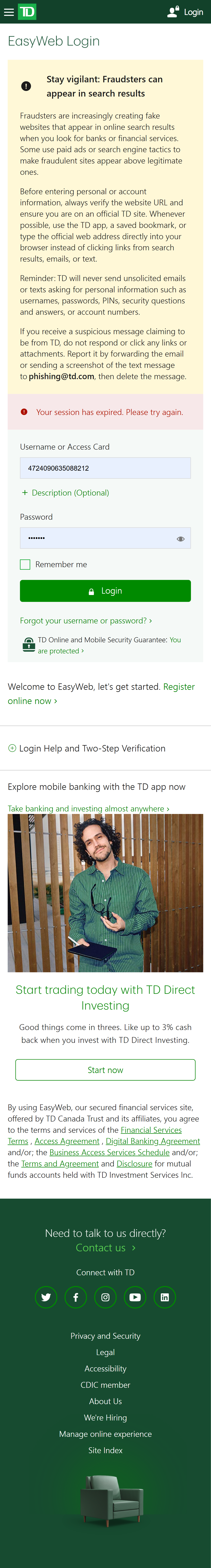 EasyWeb Login